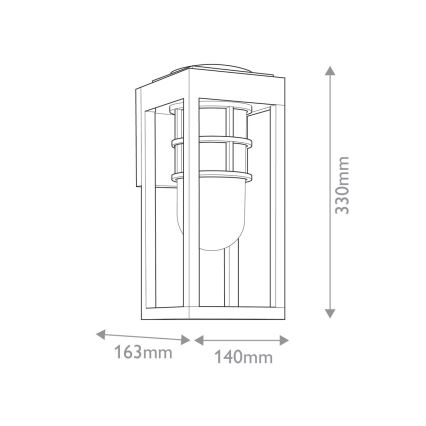 Kichler - Vanjska zidna svjetiljka HONE S 1xE27/60W/230V IP44 crna
