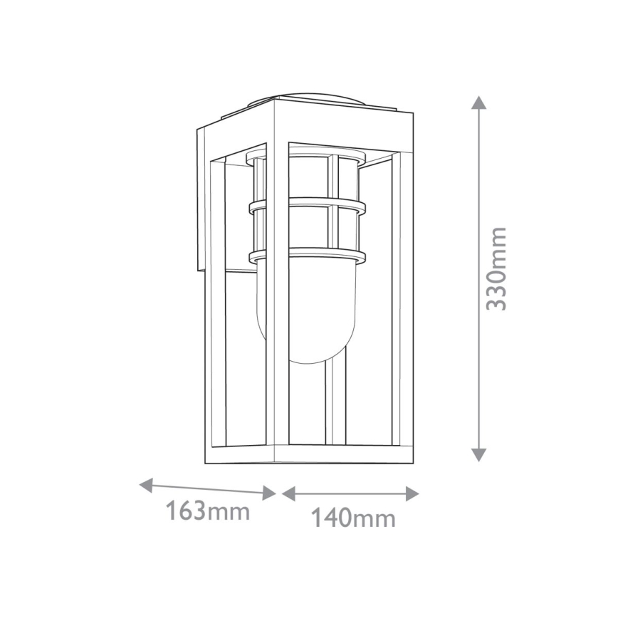 Kichler - Vanjska zidna svjetiljka HONE S 1xE27/60W/230V IP44 crna