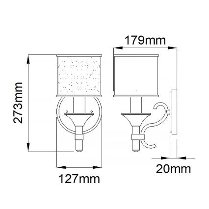 Kichler - Zidna svjetiljka LACEY 1xE14/40W/230V matni krom