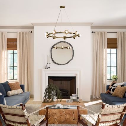 Kichler - Luster na sajli PALTA 9xE14/40W/230V zlatna