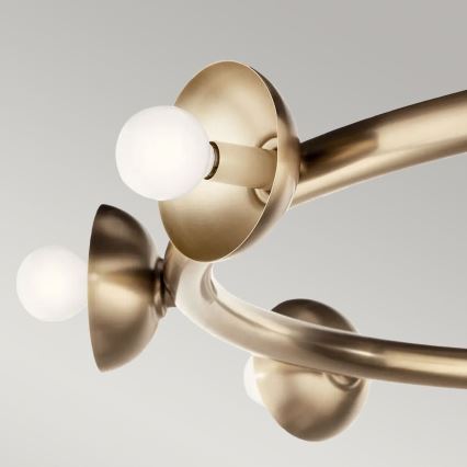 Kichler - Luster na sajli PALTA 9xE14/40W/230V zlatna