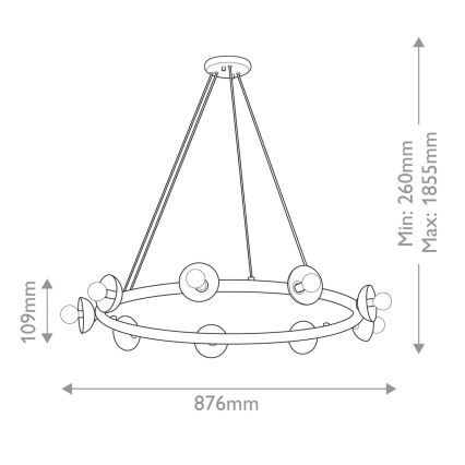 Kichler - Luster na sajli PALTA 9xE14/40W/230V zlatna