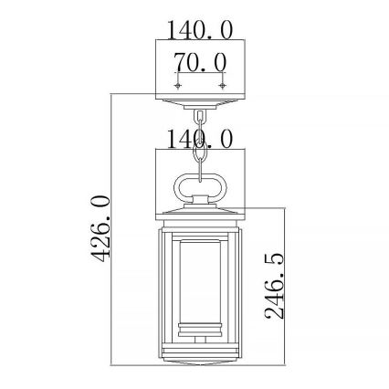Kichler - Vanjski luster na lancu SOUTH HOPE 1xE14/60W/230V IP44