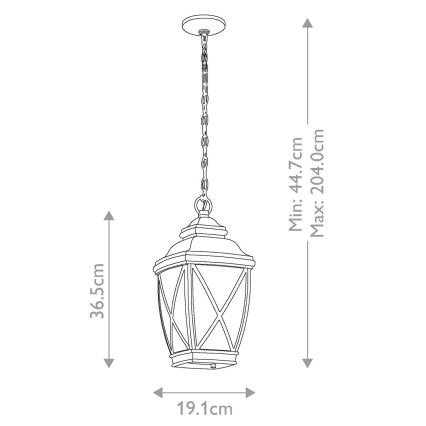 Kichler - Vanjski luster na lancu TANGIER 1xE27/60W/230V IP44