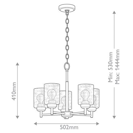 Kichler - Luster na lancu WINSLOW 5xE27/60W/230V pr. 50,2 cm mesing