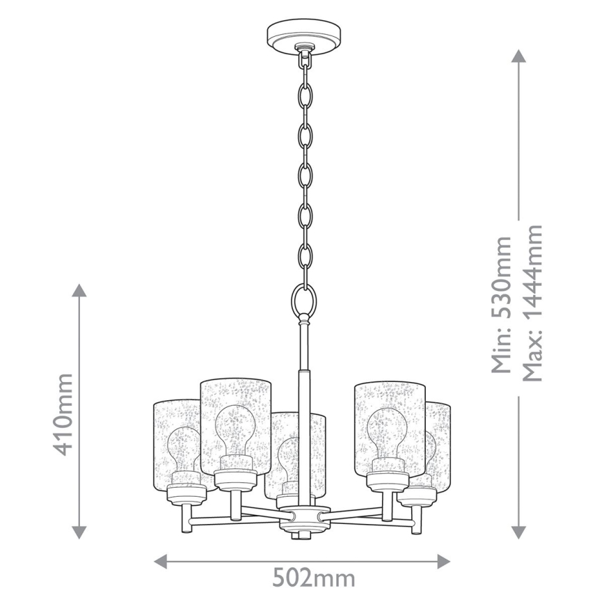 Kichler - Luster na lancu WINSLOW 5xE27/60W/230V pr. 50,2 cm mesing
