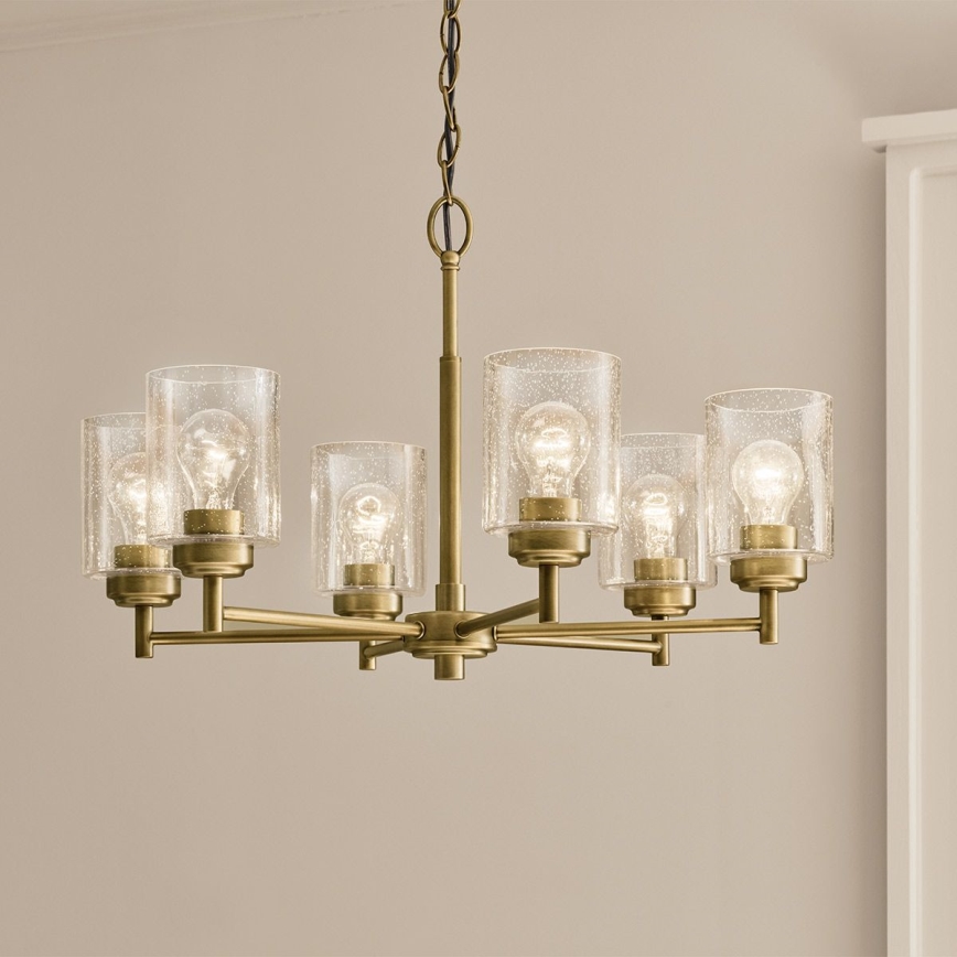 Kichler - Luster na lancu WINSLOW 6xE27/60W/230V pr. 66 cm mesing