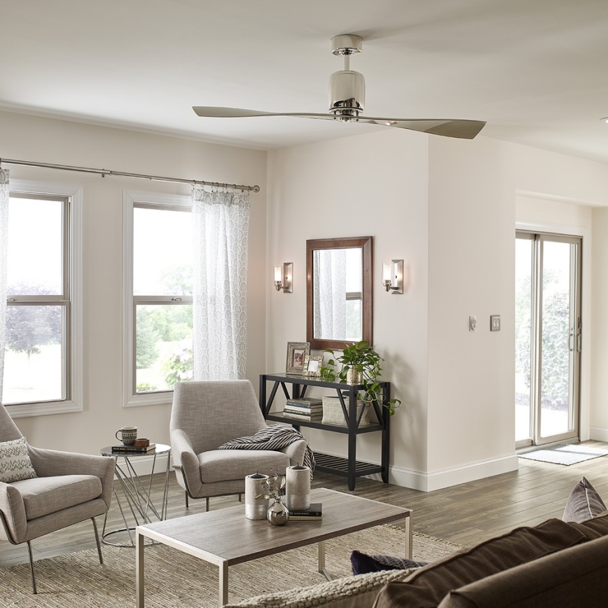 Kichler - Stropni ventilator FERRON sjajni krom + daljinski upravljač