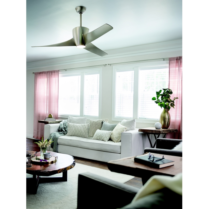 Kichler - LED Prigušivi stropni ventilator PHREE LED/10W/230V srebrna + daljinski upravljač