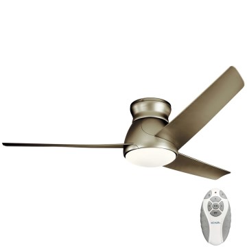 Kichler - LED Prigušivi stropni ventilator ERIS LED/10W/230V mat krom IP44 + daljinski upravljač