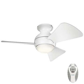 Kichler - LED Prigušivi stropni ventilator SOLA LED/10W/230V IP23 bijela + daljinski upravljač