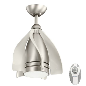 Kichler - LED Prigušivi stropni ventilator TERNA LED/10W/230V mat krom/bijela + daljinski upravljač