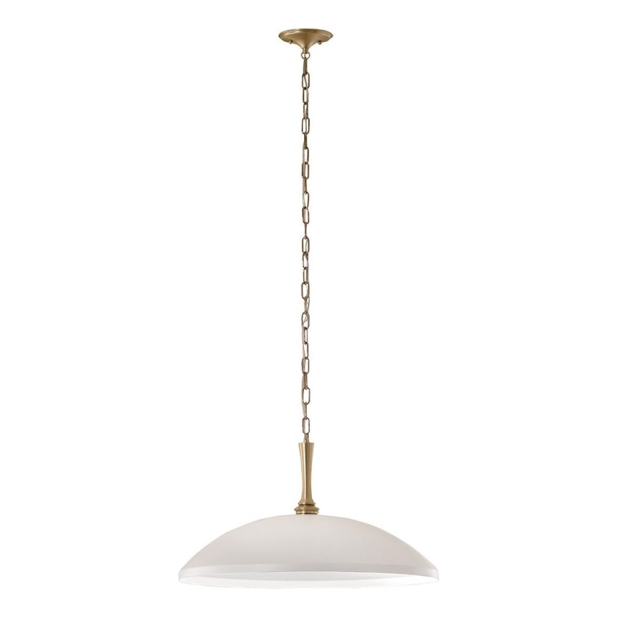 Kichler - Luster na lancu DELAROSA 1xE27/60W/230V bijela/mesing