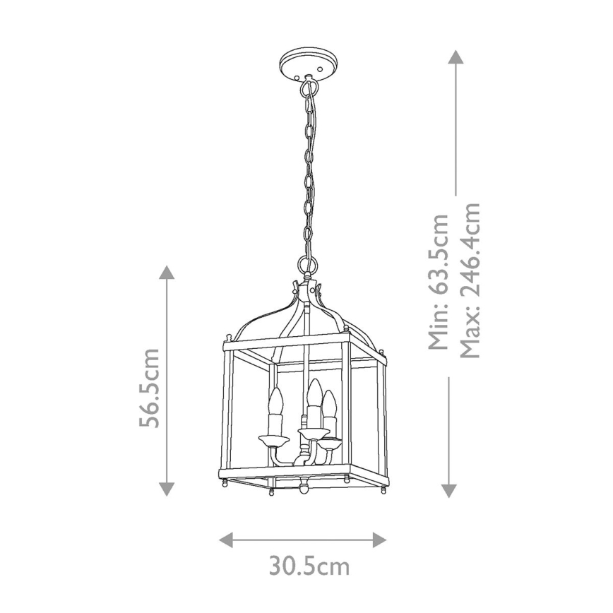 Kichler - Luster na lancu LARKIN 3xE14/60W/230V antracit