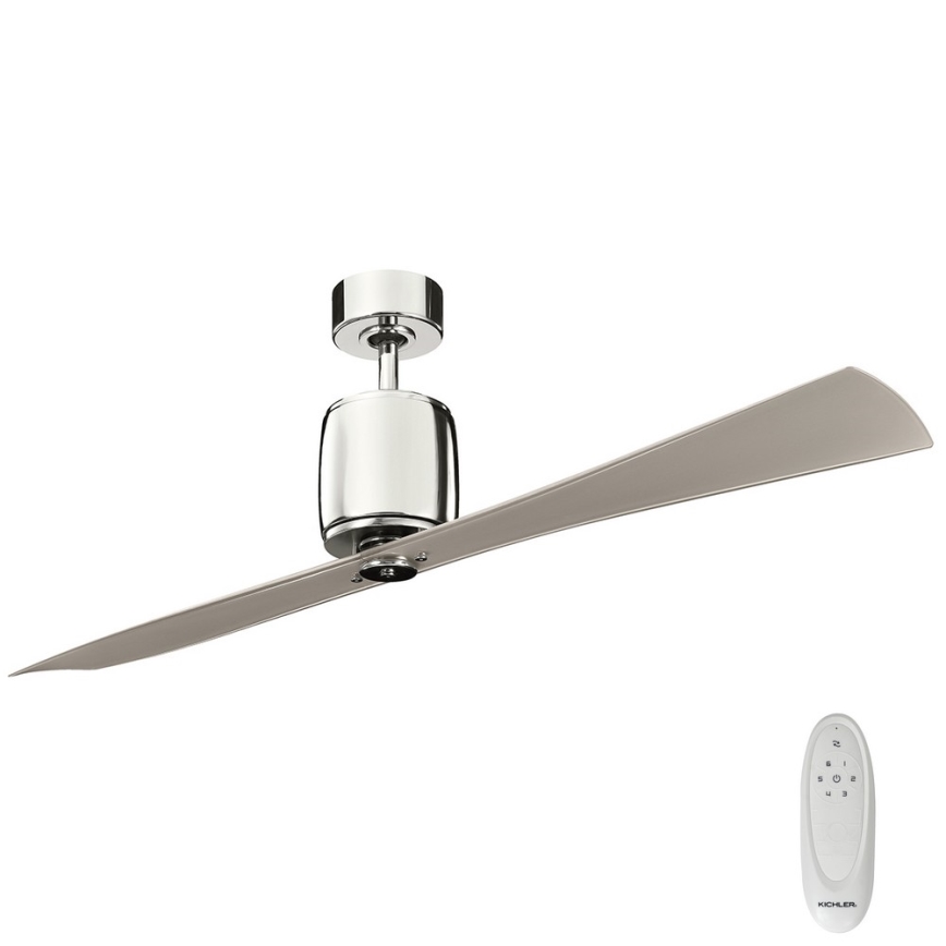 Kichler - Stropni ventilator FERRON sjajni krom + daljinski upravljač