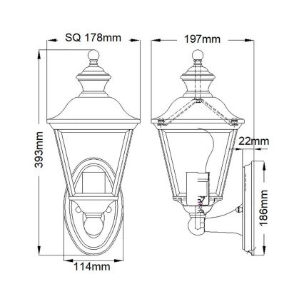Kichler - Vanjska zidna svjetiljka BAY SHORE 1xE27/60W/230V IP44