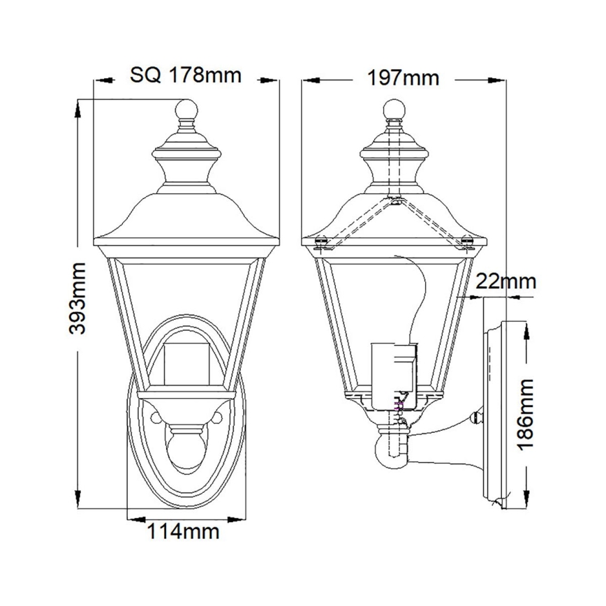 Kichler - Vanjska zidna svjetiljka BAY SHORE 1xE27/60W/230V IP44