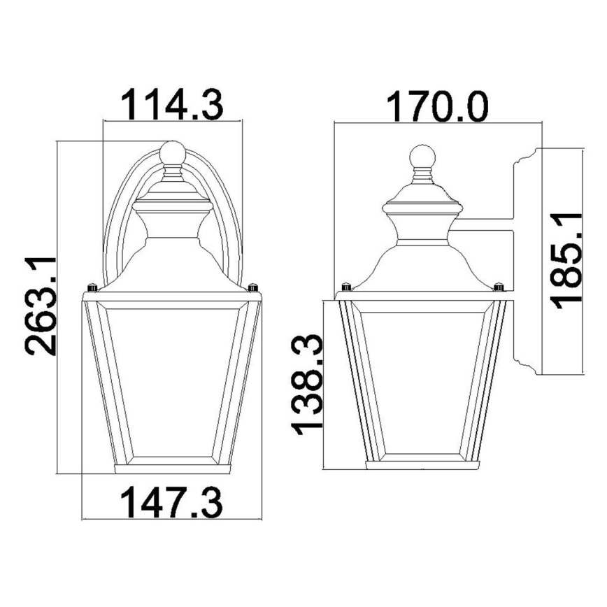 Kichler - Vanjska zidna svjetiljka BAY SHORE 1xE27/60W/230V IP44 zlatna