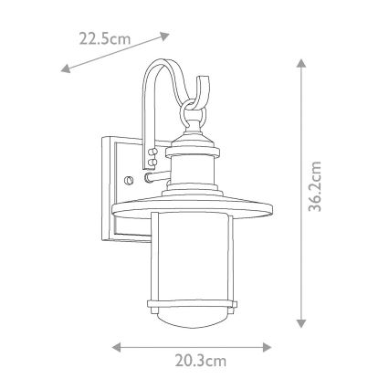 Kichler - Vanjska zidna svjetiljka RIVERWOOD 1xE27/100W/230V IP44 antracit