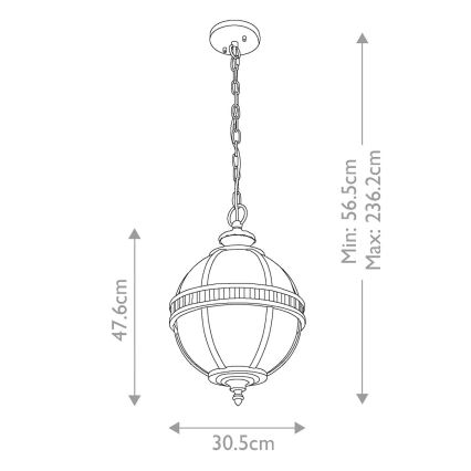 Kichler - Vanjski luster na lancu HALLERON 3xE14/60W/230V IP44