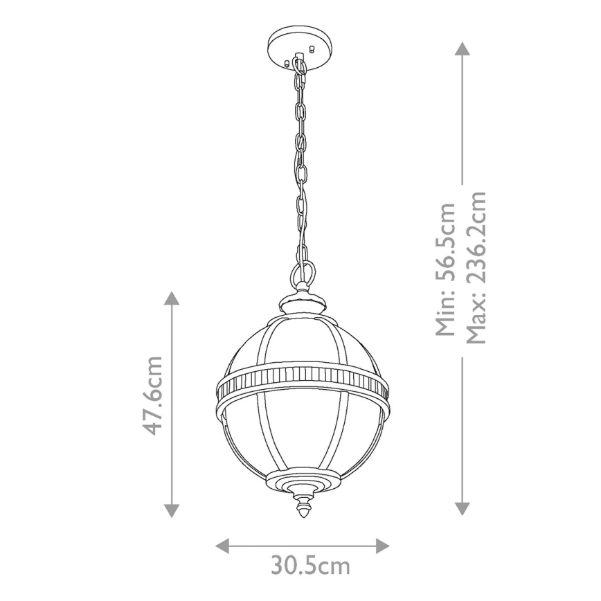 Kichler - Vanjski luster na lancu HALLERON 3xE14/60W/230V IP44