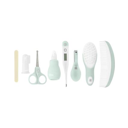 KikkaBoo - Set za njegu djeteta 8 kom siva/menta