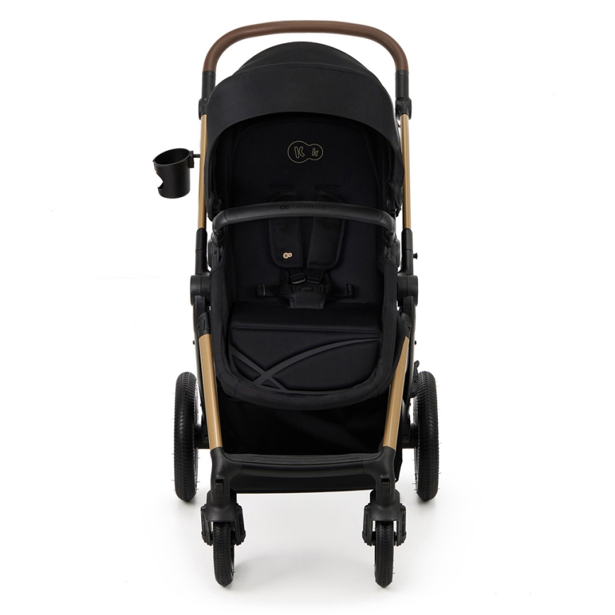 KINDERKRAFT - Kombinirani dječji kolica 3u1 MOOV 2 AIR Pure black + autosjedalica MINK PRO