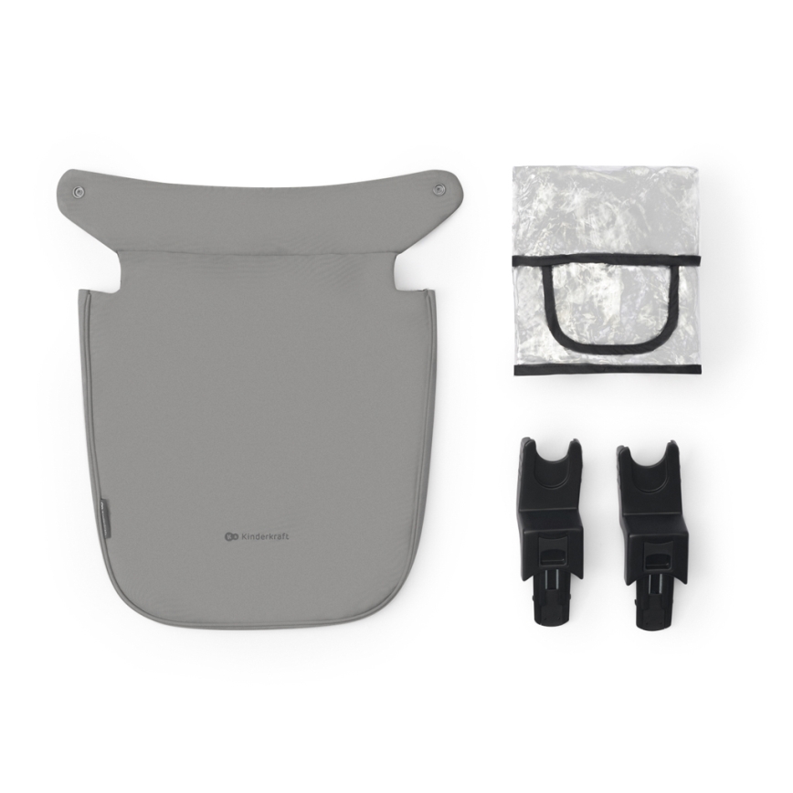 KINDERKRAFT - Kombinirani dječja kolica 3u1 NEWLY Moonlight grey + autosjedalica MINK PRO