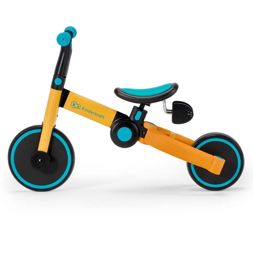 KINDERKRAFT - Dječji tricikl 3u1 4TRIKE žuta/tirkizna