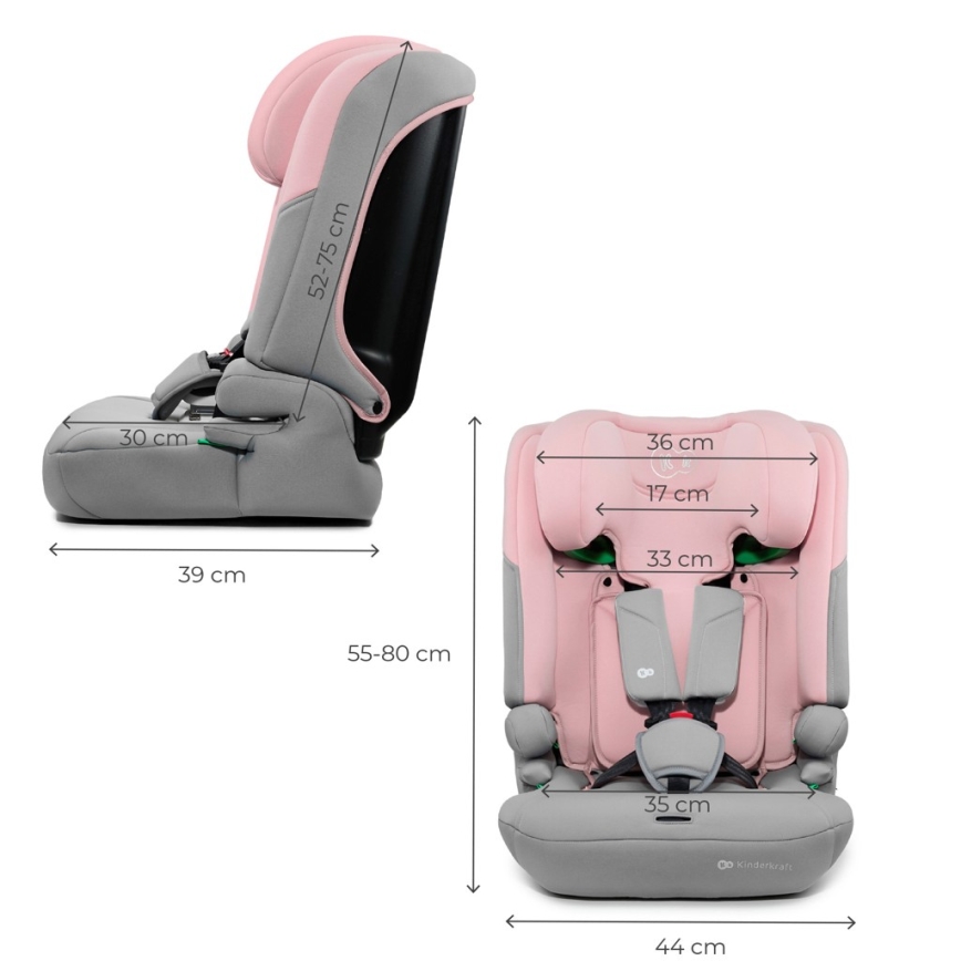 KINDERKRAFT - Autosjedalica I-COMFY i-Size 76-150 cm ružičasta