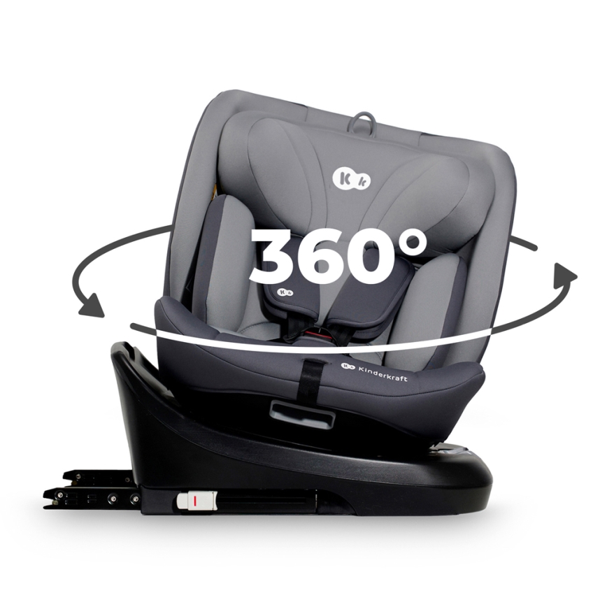 KINDERKRAFT - Autosjedalica I-GROW i-Size (40-150 cm) siva
