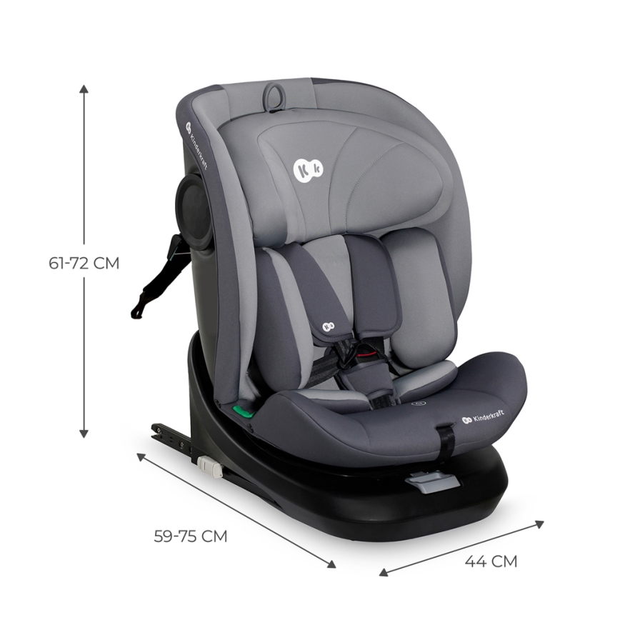 KINDERKRAFT - Autosjedalica I-GROW i-Size (40-150 cm) siva