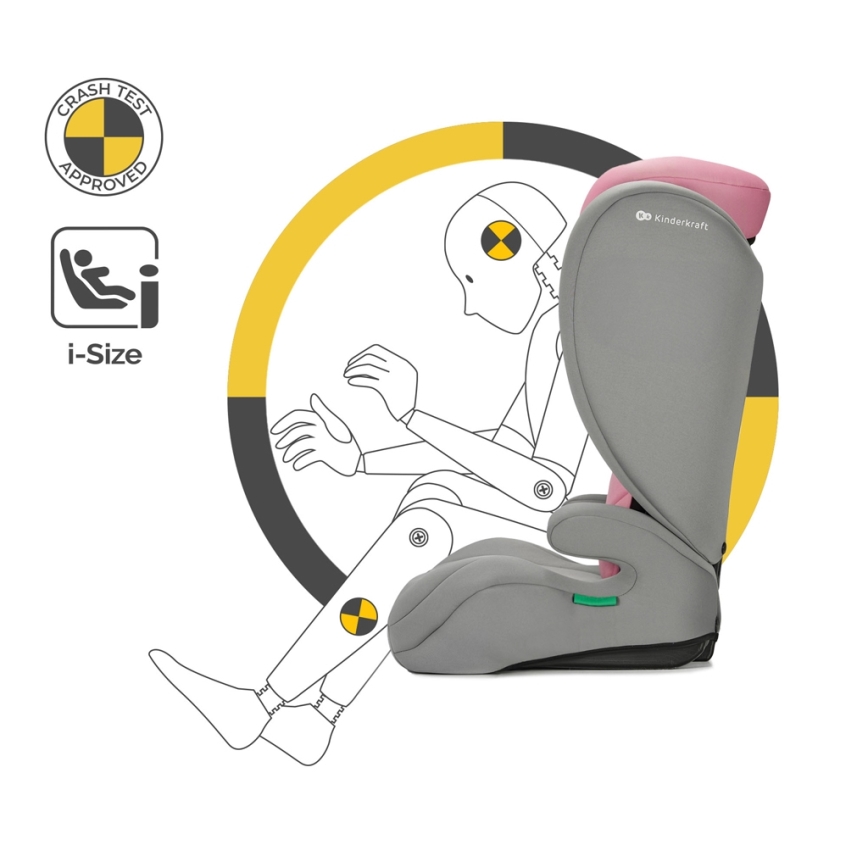 KINDERKRAFT - Autosjedalica I-SPARK i-Size (100-150 cm) ružičasta