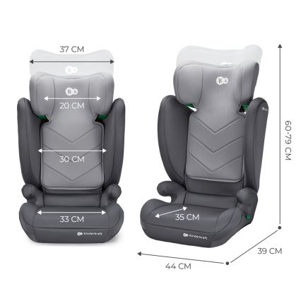 KINDERKRAFT - Autosjedalica I-SPARK i-Size (100-150 cm) siva