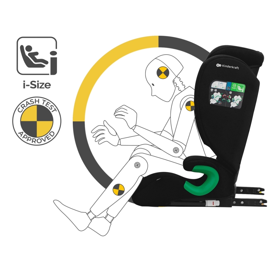 KINDERKRAFT - Autosjedalica JUNIOR FIX 2 (100-150 cm) Graphite black