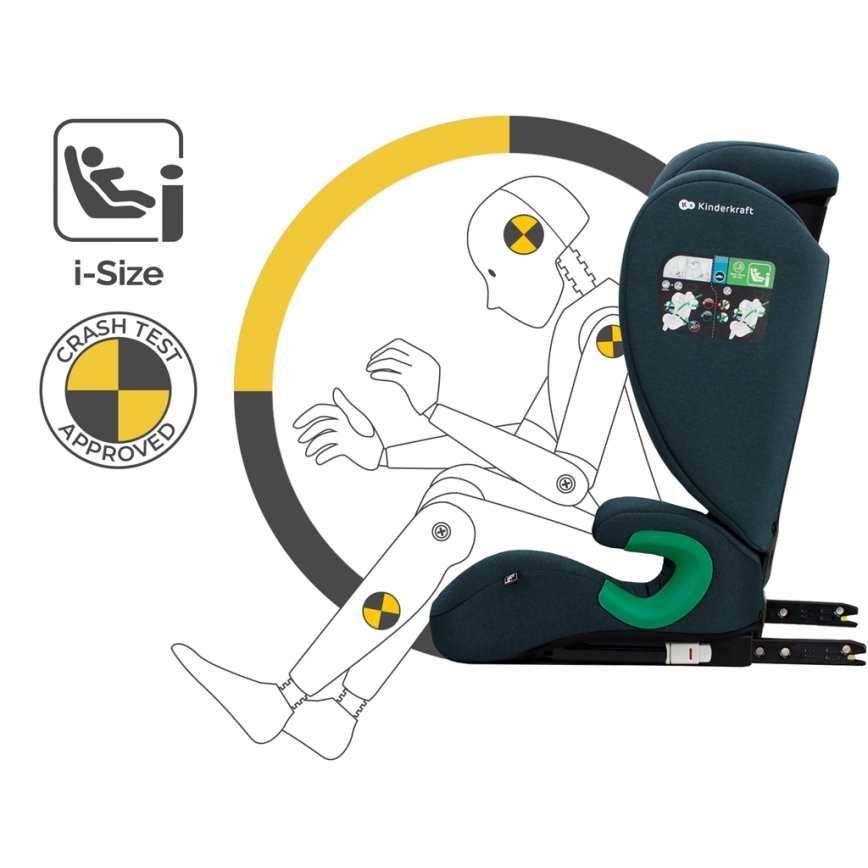 KINDERKRAFT - Autosjedalica JUNIOR FIX 2 (100-150 cm) Harbor blue
