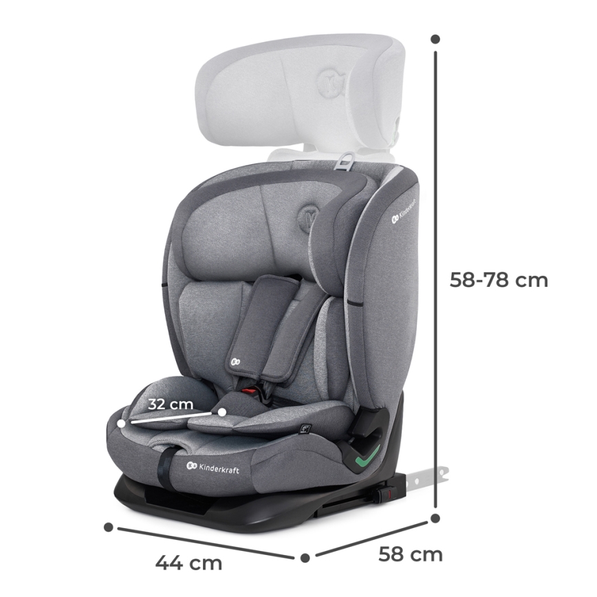 KINDERKRAFT - Autosjedalica ONETO 3 i-Size (76-150 cm) + Isofix Cool grey