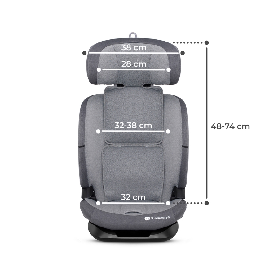 KINDERKRAFT - Autosjedalica ONETO 3 i-Size (76-150 cm) + Isofix Cool grey