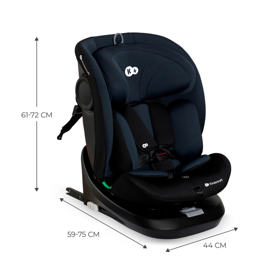 KINDERKRAFT - Autosjedalica s rotirajućom bazom I-GROW i-Size (40-150 cm) crna