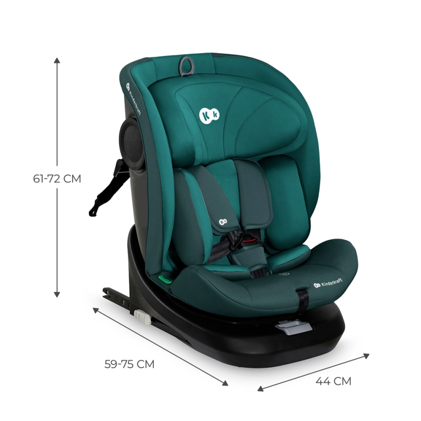 KINDERKRAFT - Autosjedalica s rotirajućom bazom I-GROW i-Size 40-150 cm tirkizna