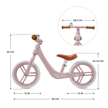 KINDERKRAFT - Bicikl guralica FLY PLUS Powder pink