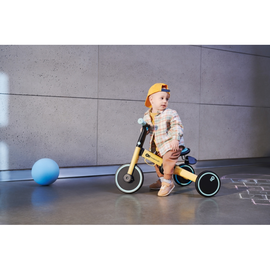 KINDERKRAFT - Dječja bicikl guralica 3u1 4TRIKE žuta/menta