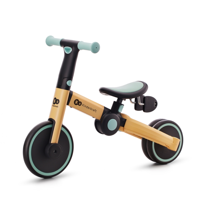 KINDERKRAFT - Dječja bicikl guralica 3u1 4TRIKE žuta/menta