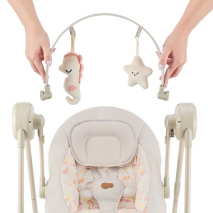 KINDERKRAFT - Dječja ljuljačka s melodijom SWINGEE bež 4xAAA/230V