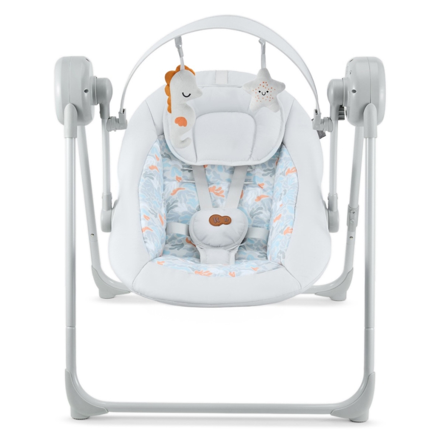 KINDERKRAFT - Dječja ljuljačka s melodijom SWINGEE siva 4xAAA/230V