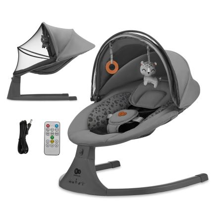 KINDERKRAFT - Dječje njihaljka s melodijom 2u1 LUMI 4xAAA tamno siva