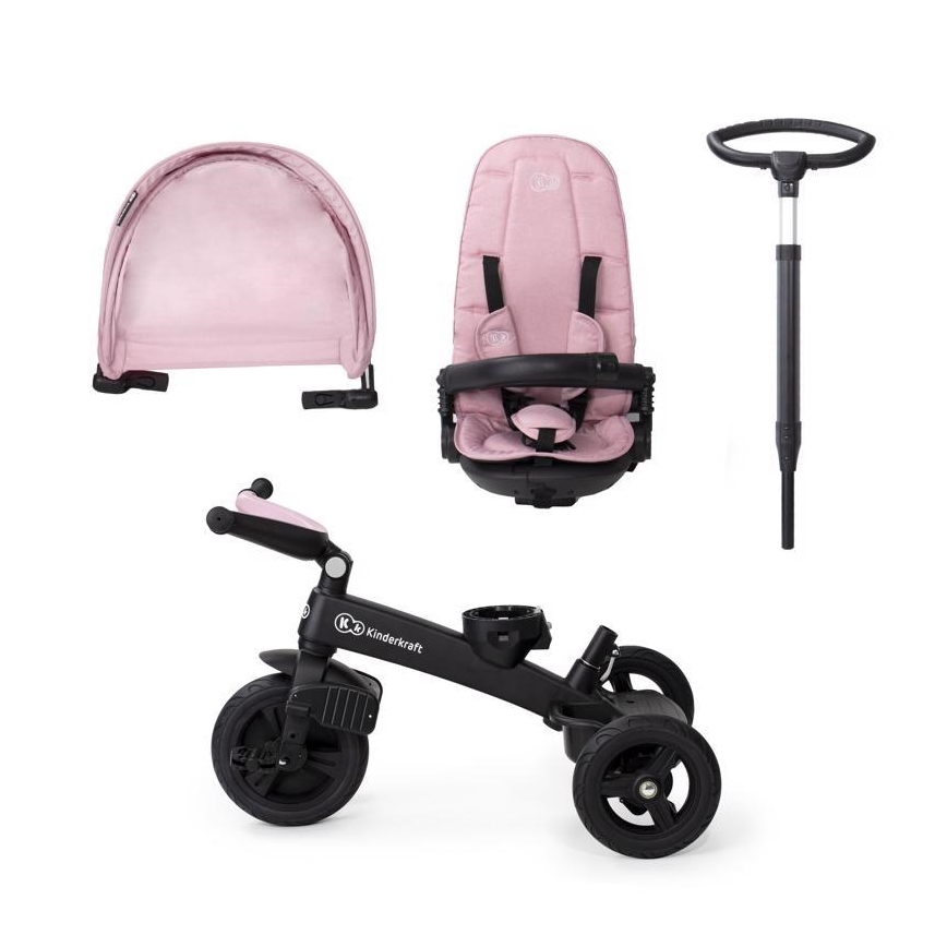 KINDERKRAFT - Dječji tricikl 5u1 EASYTWIST ružičasta/crna