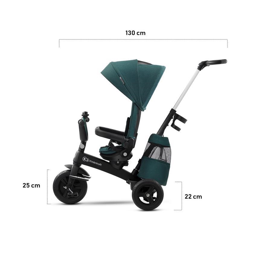 KINDERKRAFT - Dječji tricikl 5u1 EASYTWIST ružičasta/crna