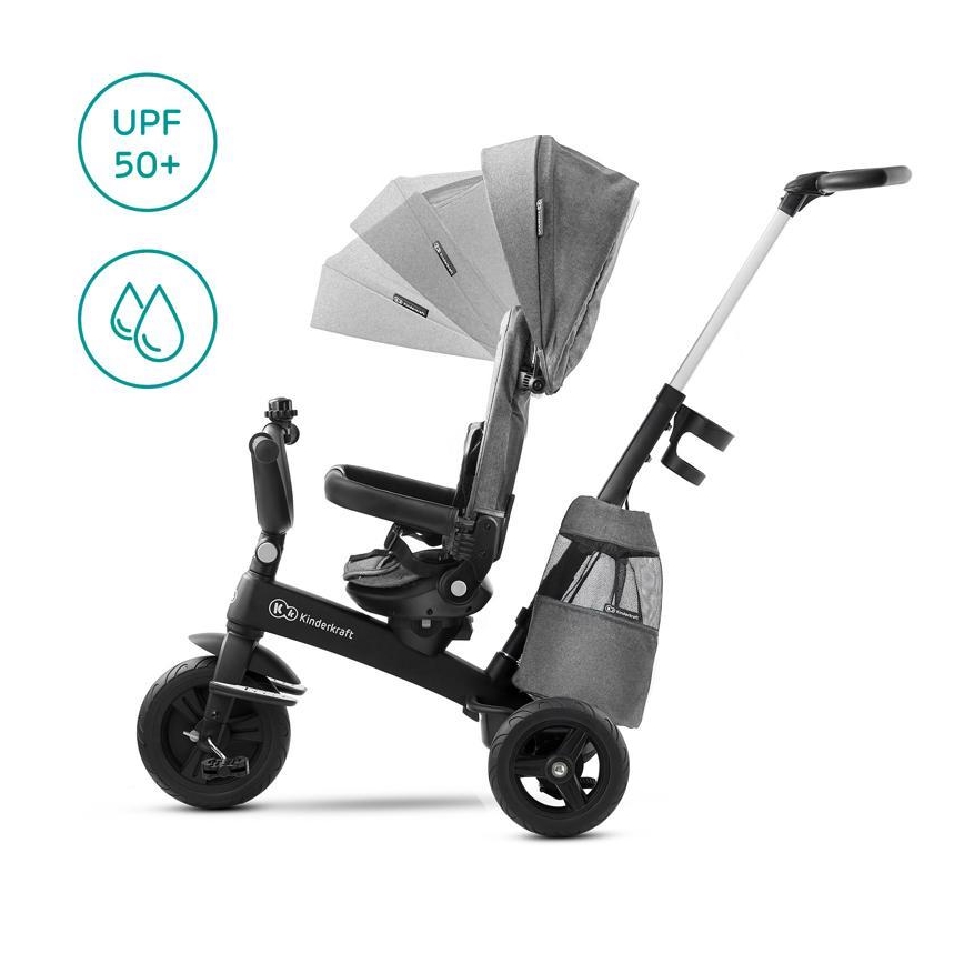 KINDERKRAFT - Dječji tricikl 5u1 EASYTWIST siva/crna