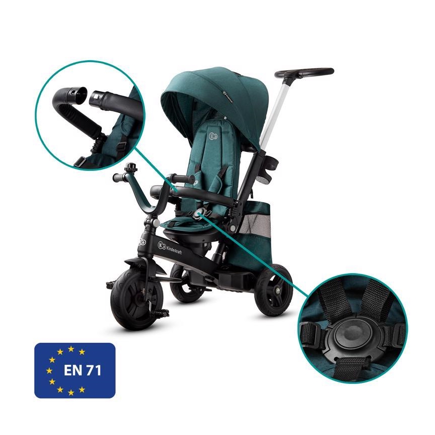 KINDERKRAFT - Dječji tricikl 5u1 EASYTWIST zelena/crna